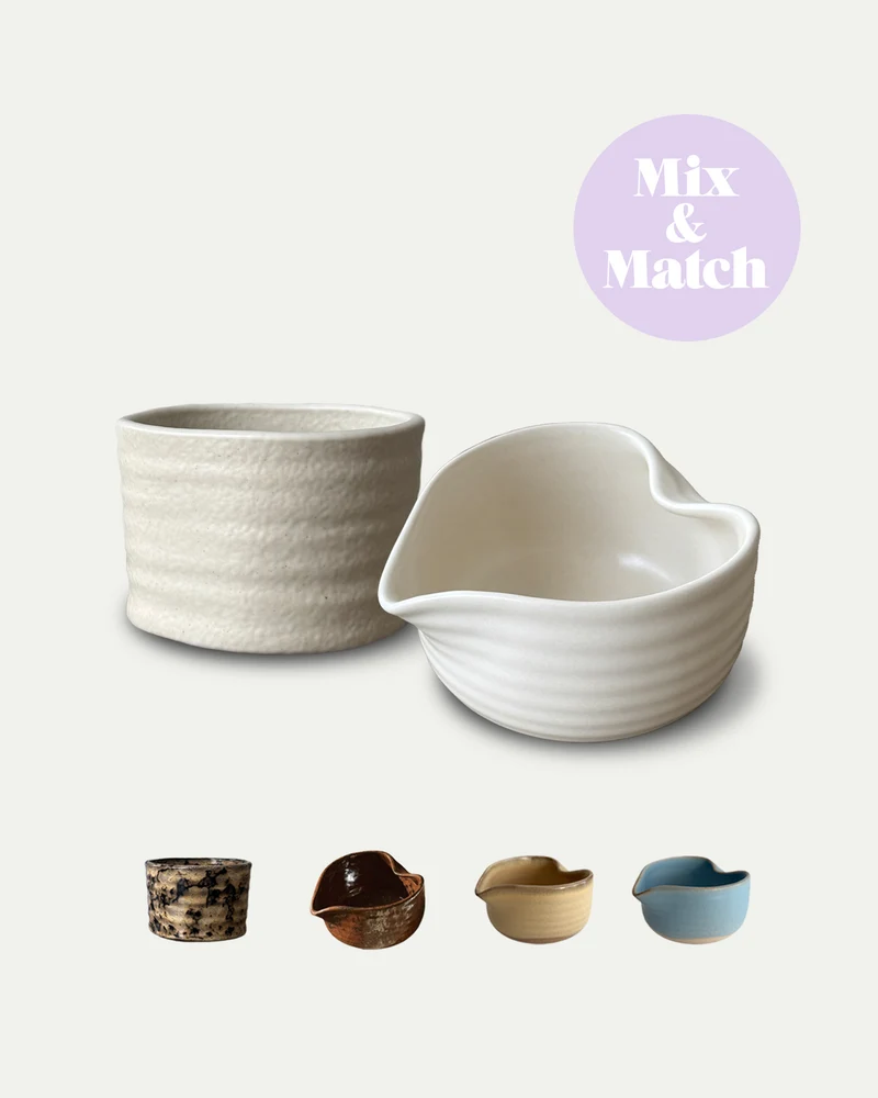 Matcha Bowl Set – im Design deiner Wahl – Handgefertigte Keramik