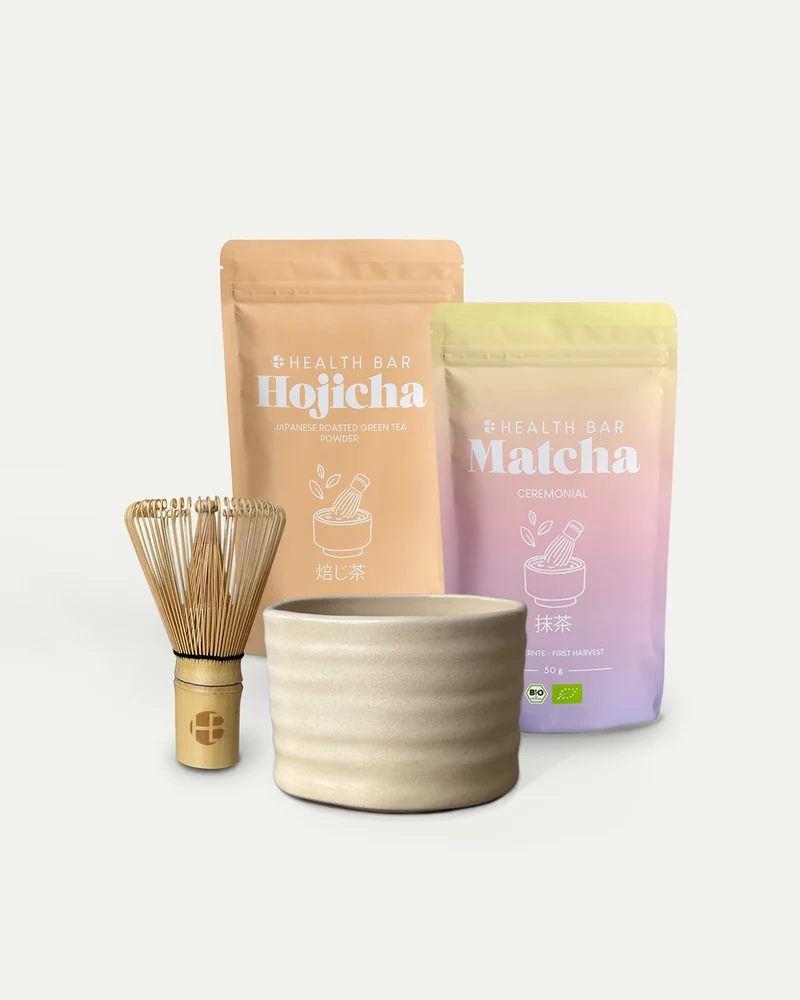 Bio Matcha & Hojicha Pulver Set – Japanisches Tee Ritual Set für Energie & Ruhe