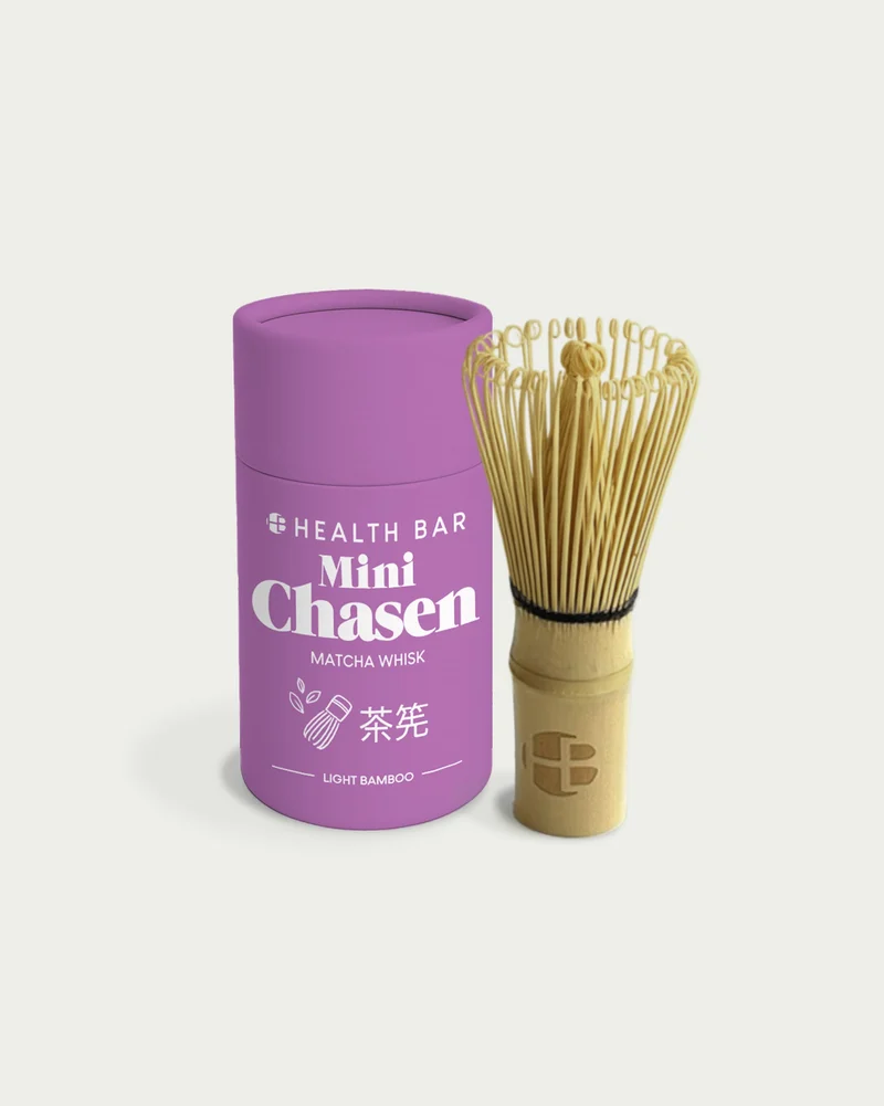 Mini Matcha Besen Chasen aus goldenem Bambus
