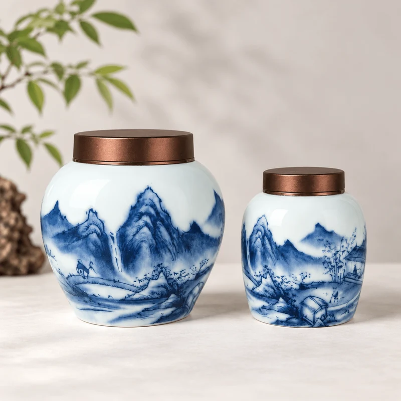 Premium Qinghua Porzellan-Vorratsdose