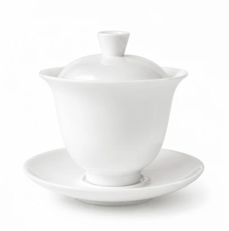 Jingdezhen „Zhe Yao“ Anmutige Taille reine weiße Jade-Porzellan-Gaiwan
