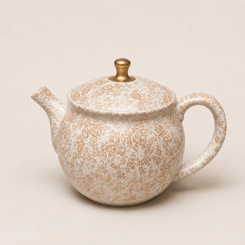 Goldener Schnee – Japanische Meister-Shouryu-Teekanne aus Gold, Tenmoku