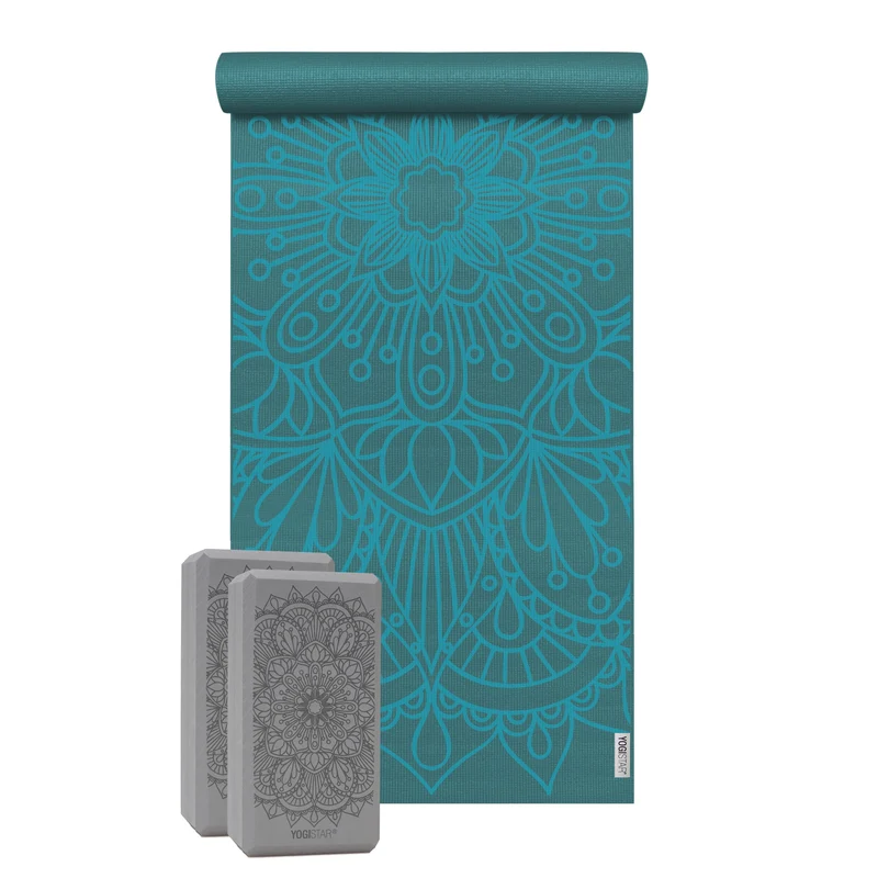 Yoga-Set Starter Edition - lotus mandala (Yogamatte + 2 Yogablöcke)