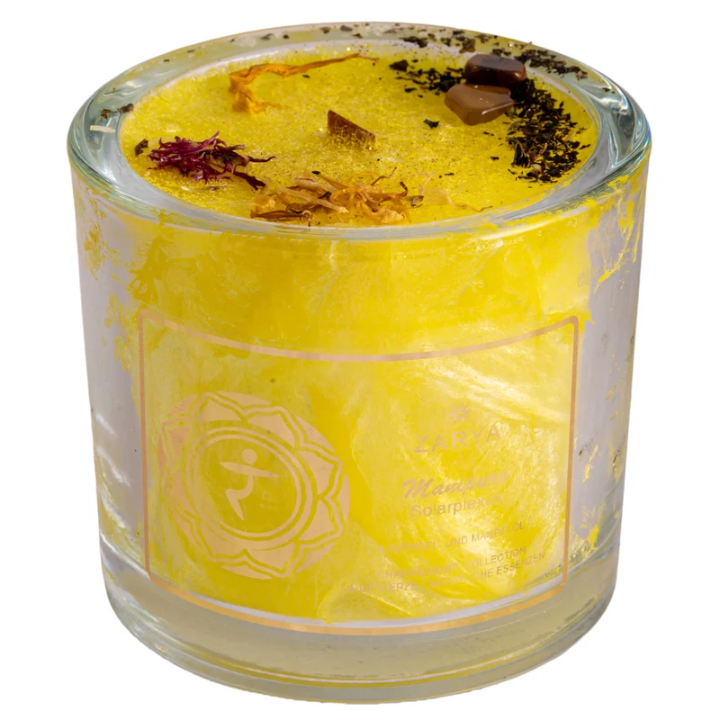 Chakra Kerze Solarplexus, H: 9 cm, ø 10 cm