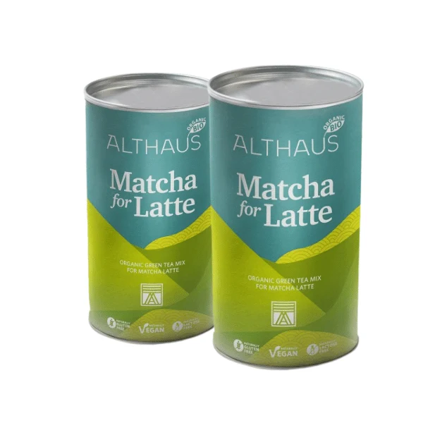 2x Althaus Bio - Matcha For Latte a 400g - Bio Grüntee-Mischung mit Rohrohrzucker, vegan glutenfrei laktosefrei