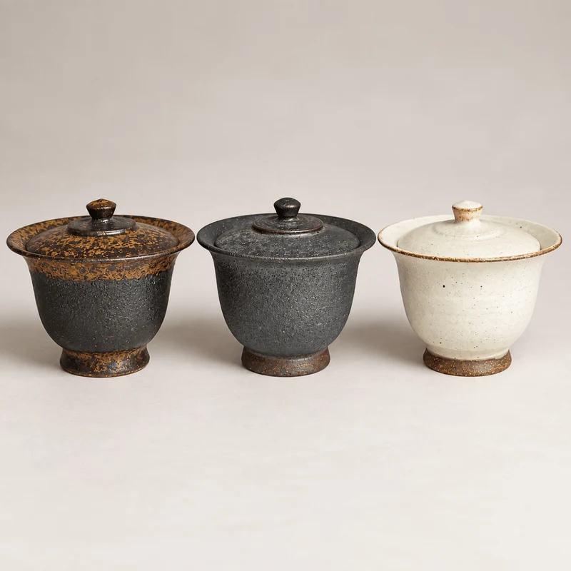 Antike Erde – japanisches handgemachtes Shigaraki-Yaki Hohin Gaiwan