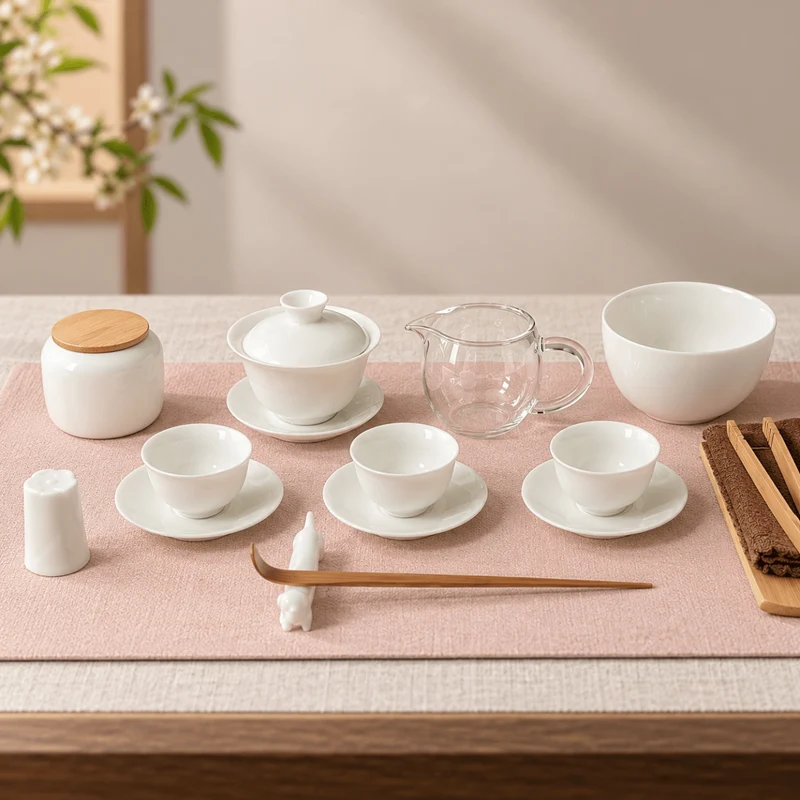 Gongfu-Starterset aus weißem Jade – Komplettes Reise-Teezeremonie-Set