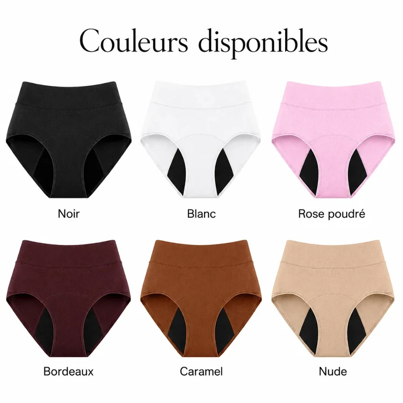Culotte absorbante taille haute femme