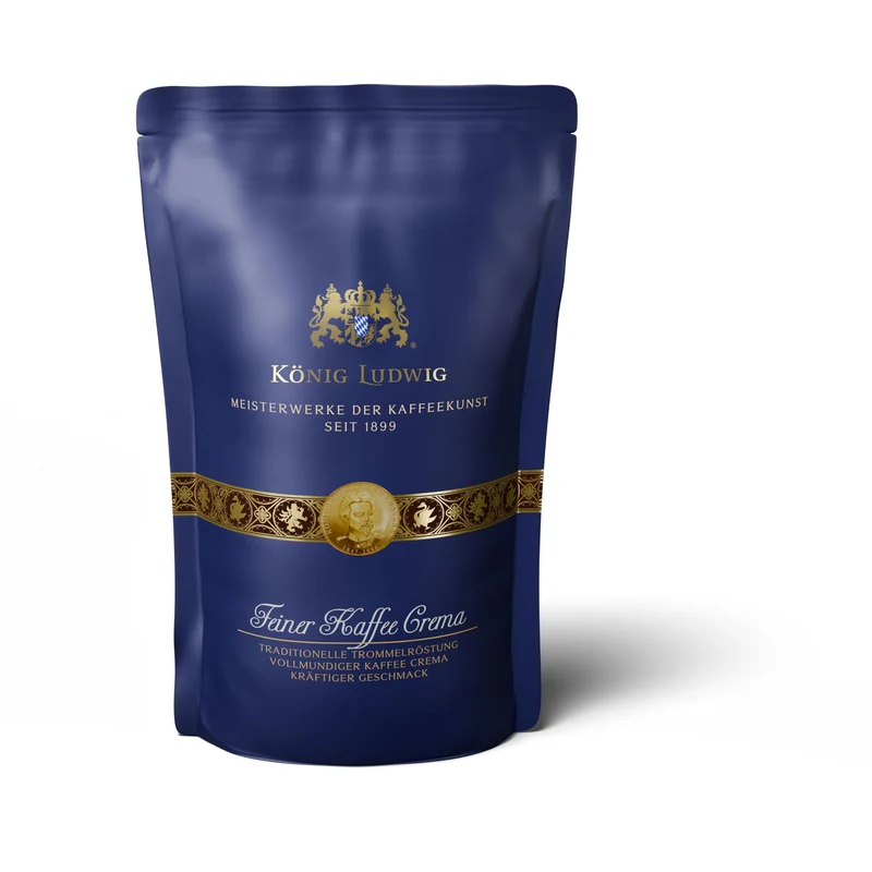 König Ludwig Ganze Kaffeebohnen, außergewöhnlicher Genuss, Traditionelle Trommelröstung, 500g