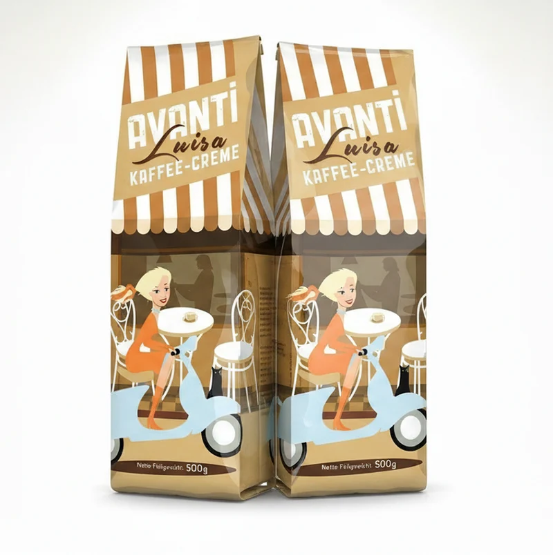 AVANTI Luisa Kaffee-Creme, 2 x 500g (1 Kg), 90% Arabica-10% Robusta, säurearm & mild, traditionelle Trommelröstung, ganze Bohnen Medium Roast, Schweizer Rösthandwerk