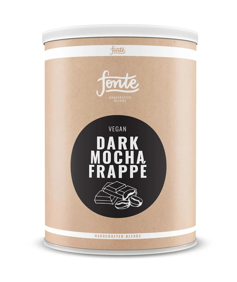 Fonte Dark Mocha Frappé, Veganes Kaffeegetränk, Handgefertigte Mischung, Eisgekühlter Geschmack