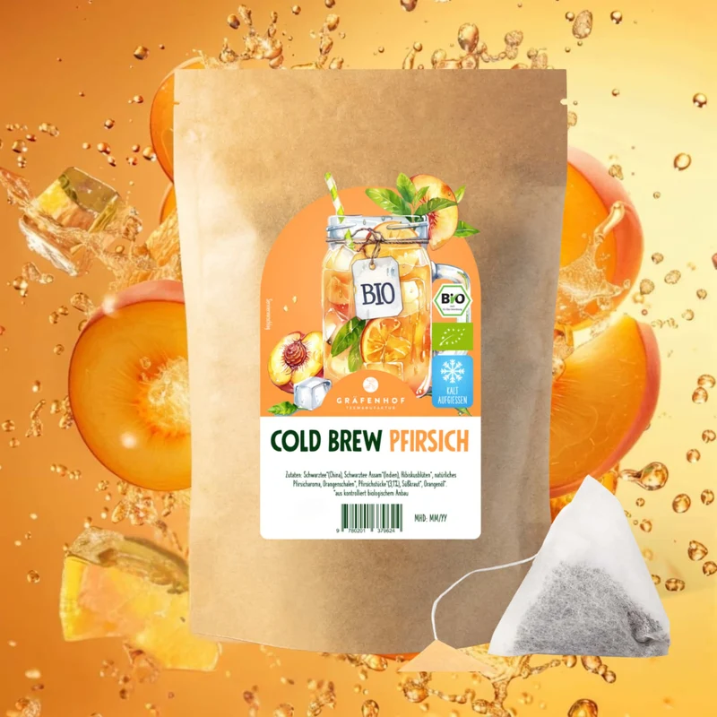 BIO Eistee Pfirsich (Cold Brew), 15 pyramidenbeutel