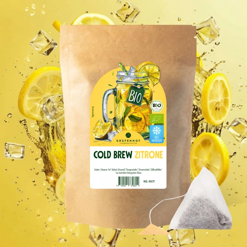BIO Eistee Zitrone (Cold Brew), 15 Pyramidenbeutel
