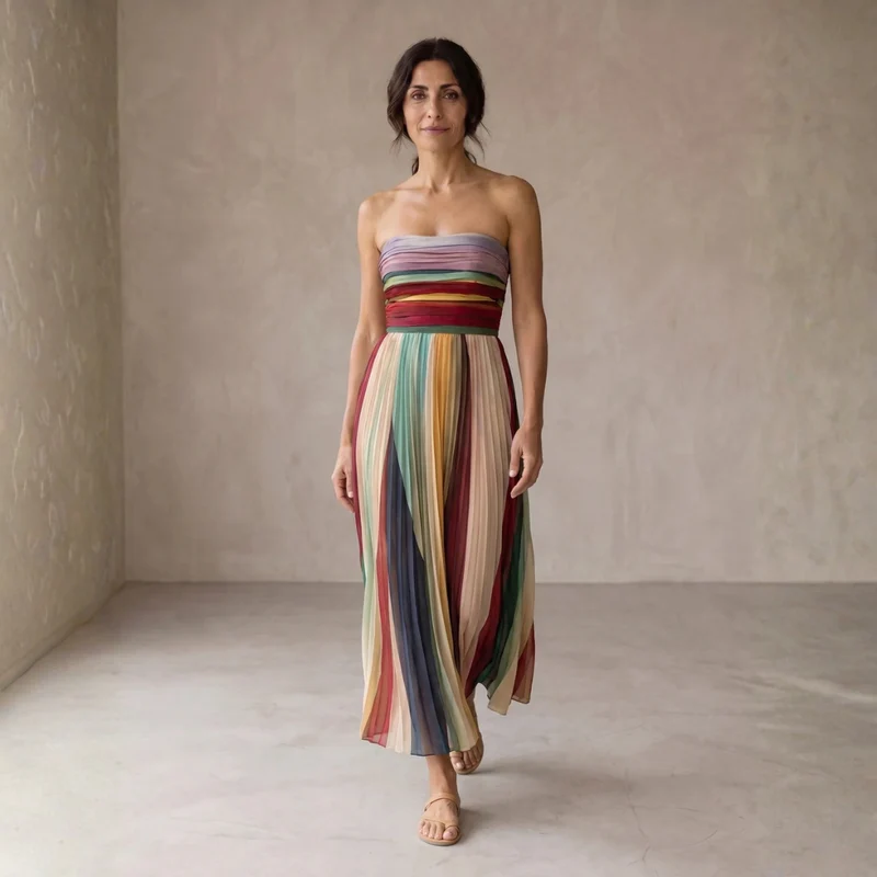 Robe Longue Bustier Multicolore