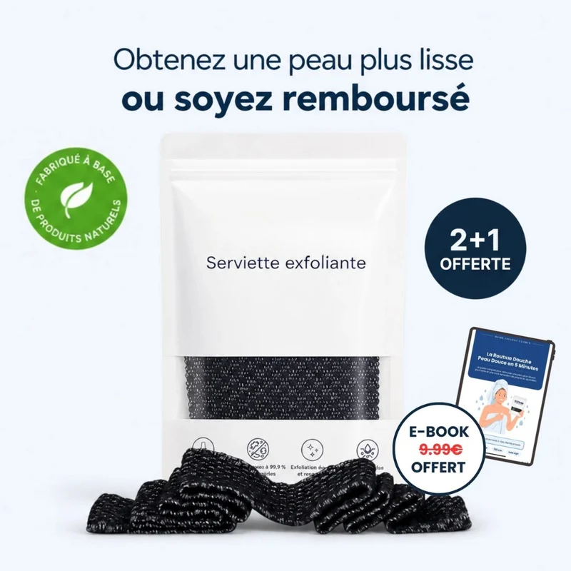Serviette Exfoliante Corps Anti-Rugosités pour Peau Lisse