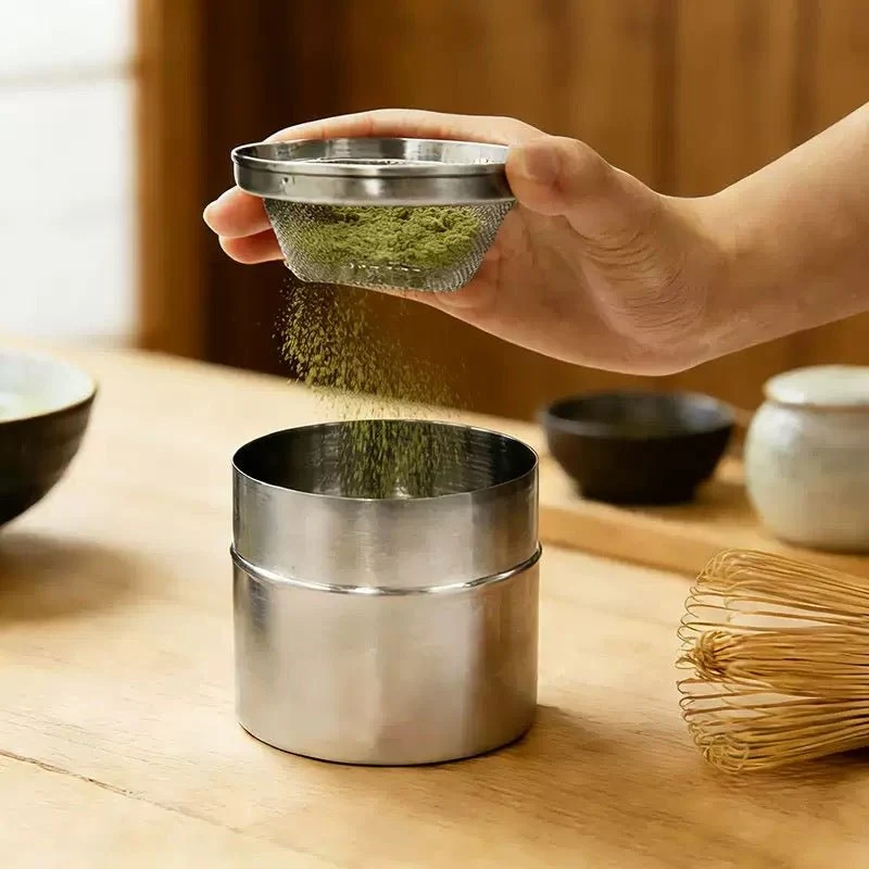 Japanisches Matcha-Sieb und Aufbewahrungsbehälter 2 in 1