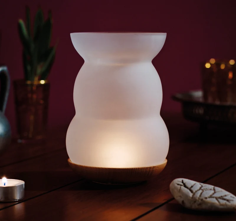 Räucherstövchen aus Glas - Blume des Lebens