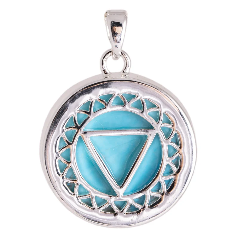 Kehl-Chakra Anhänger mit Türkis und Kette