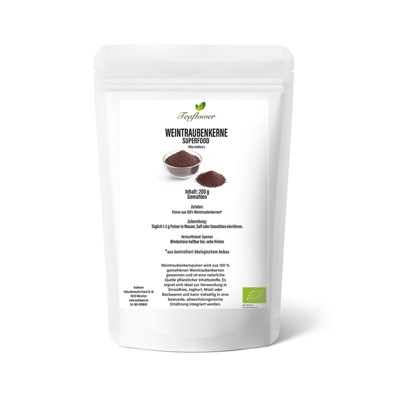 Superfood - Weintraubenkernpulver Bio