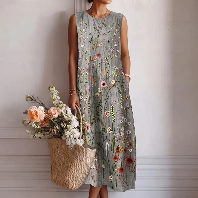 Robe Midi Fleurie Femme Élégante