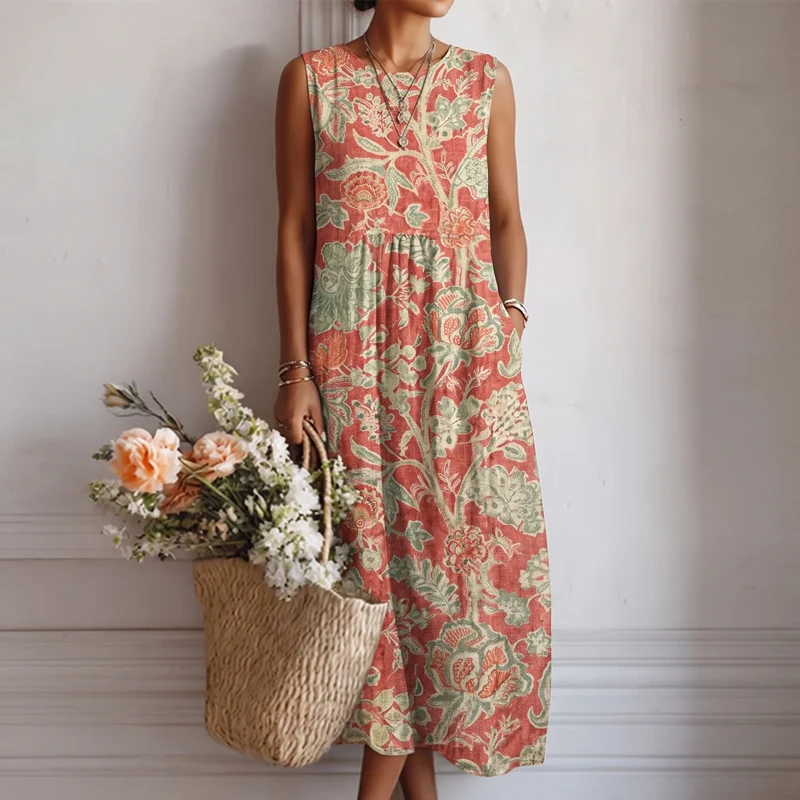 Robe Midi Florale Fluide Femme