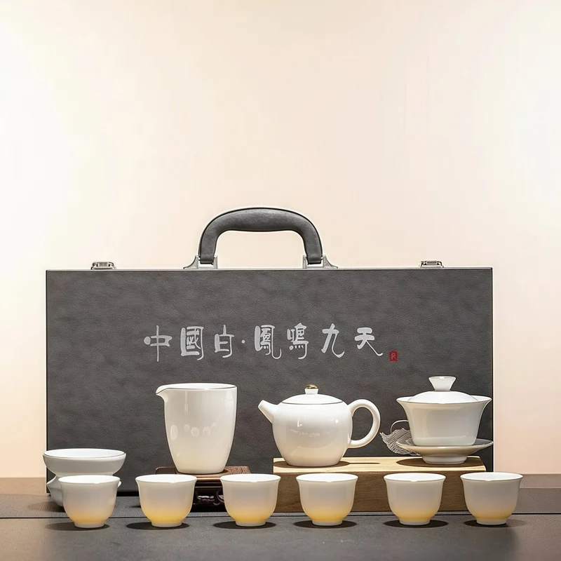 Phoenix Song – Komplettes Gongfu-Tee-Set aus hochwertigem Jade-Porzellan