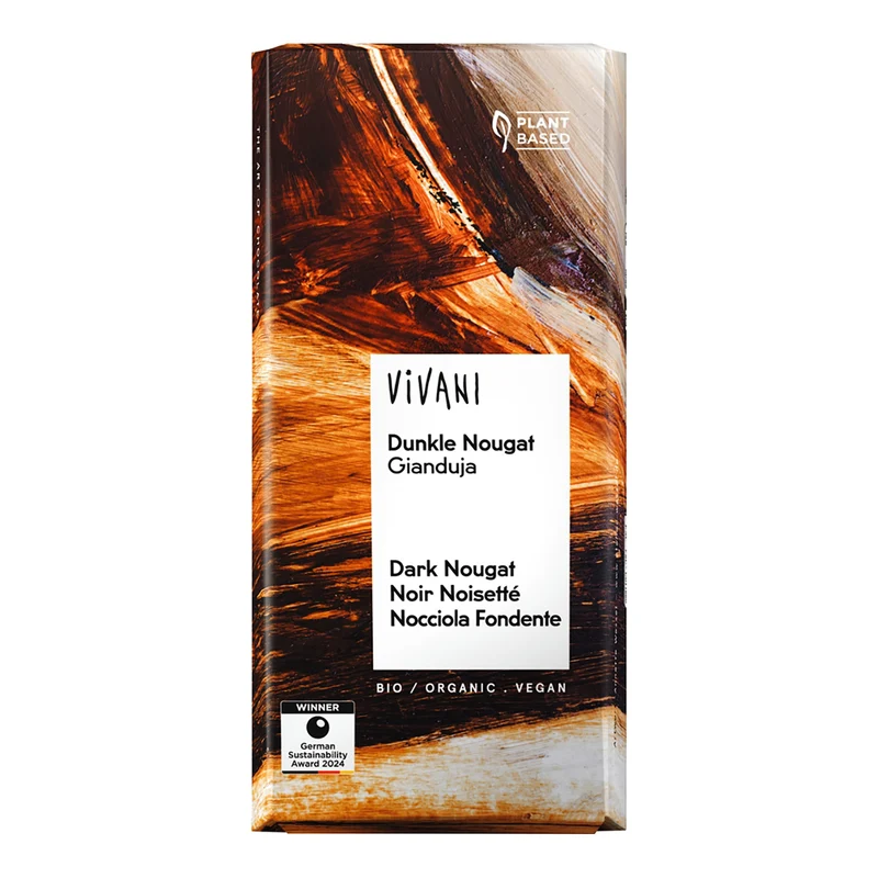 Dunkle Nougat Gianduja Bio Schokolade von Vivani, 80g