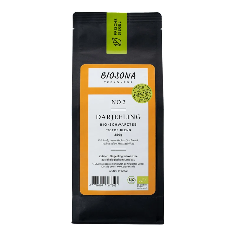 Schwarzer Bio-Tee Darjeeling, FTGFOP, 250g von Biosona