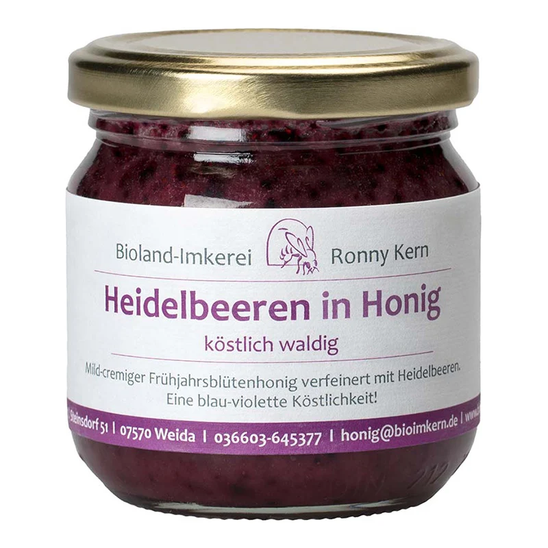 Heidelbeeren in Honig aus Deutschland, Bio, 250g