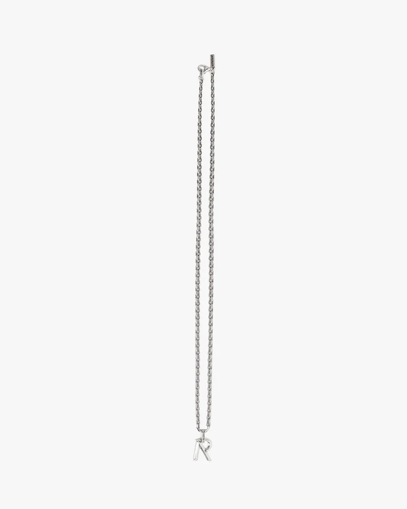 R Pendant Necklace - Silver
