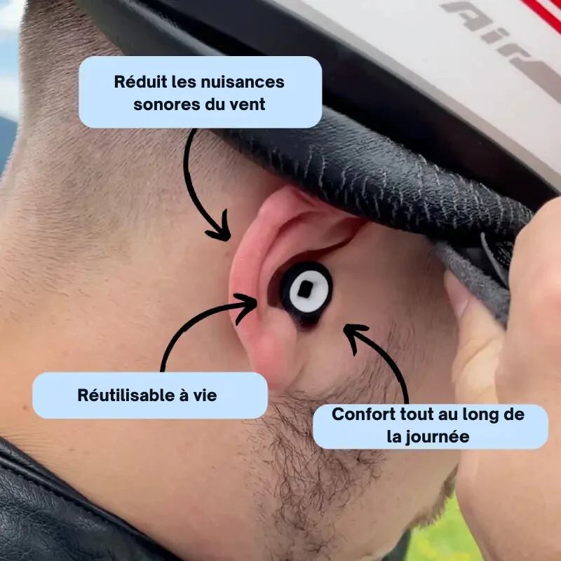 Bouchons d'oreilles Moto by Ginafre - 27 dB
