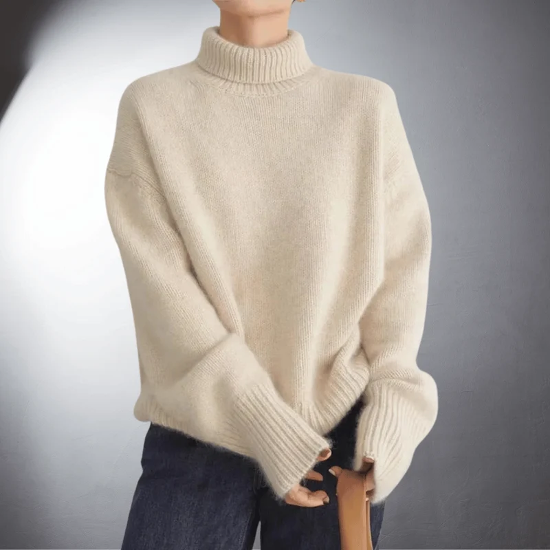 Pull en cachemire femme à col montant