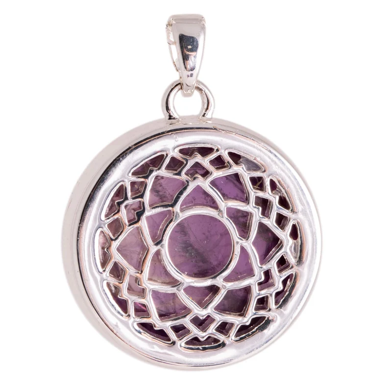 Kronen-Chakra Anhänger mit Amethyst und Kette