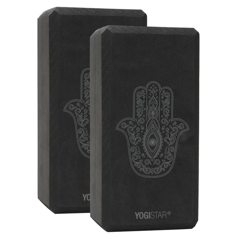 Yogablock yogiblock® basic - art collection - hand of fatima - zen black - 2er-Set