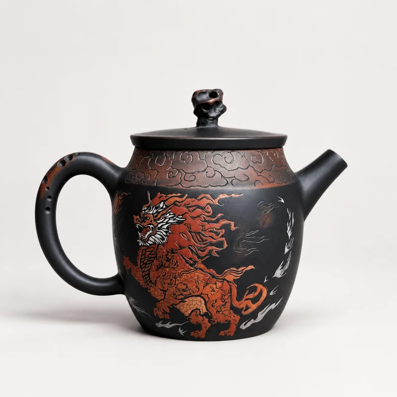 Qi Lin Dragon – Meisterhandgefertigte Jianshui-Teekanne