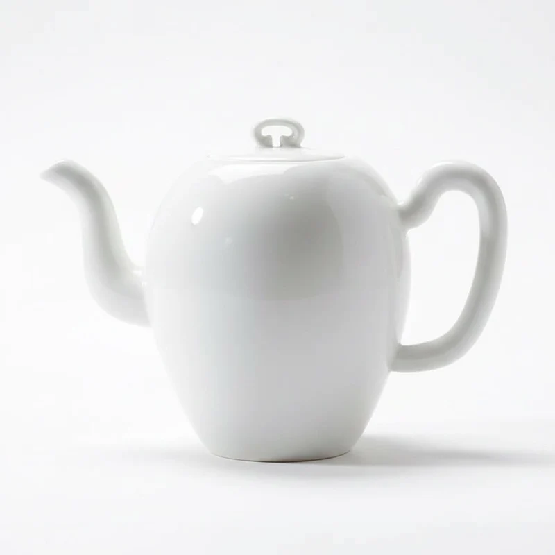 Jingdezhen „Schönheitsschulter“ Gongfu-Teekanne aus reinem weißem Jadeporzellan, hergestellt von Gongfu.