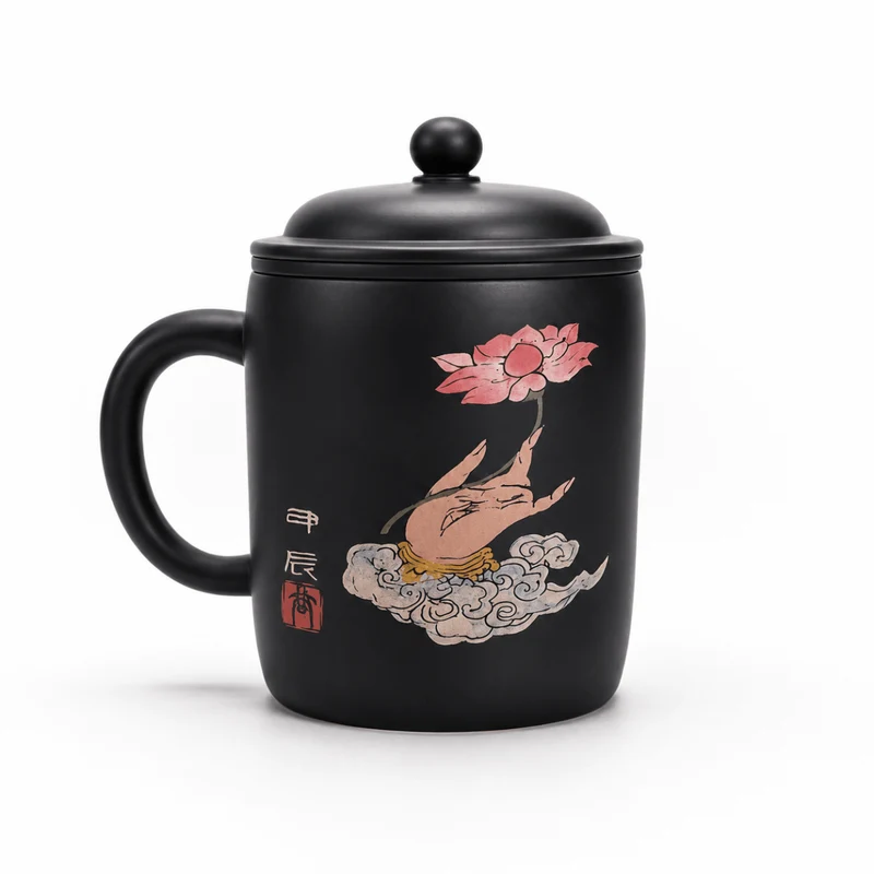 Jianshui „Lotus Reverie“ handgefertigter Büro-Teebecher mit Sieb
