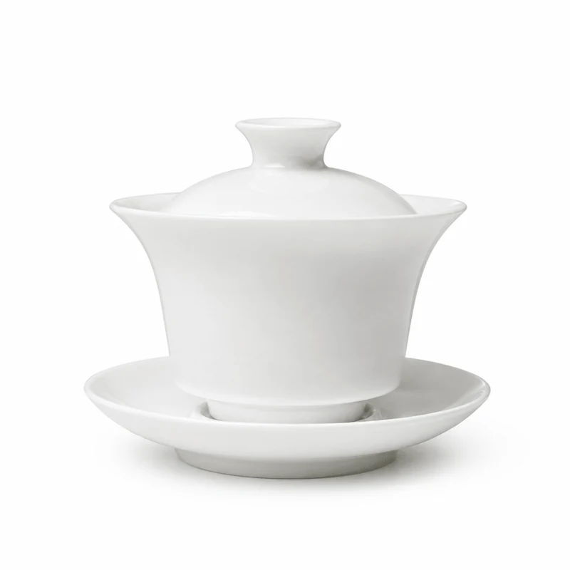 Jingdezhen Authentische „Lotusglocke“ Gaiwan aus weißer Jade