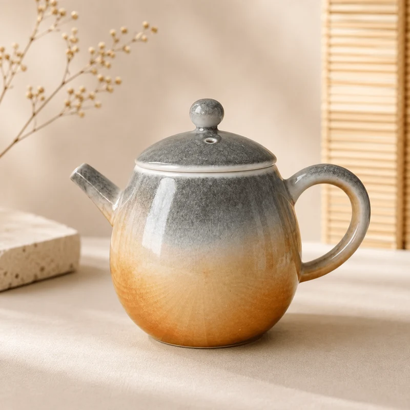 Jingdezhen-Teekannenkollektion mit Ascheglasur