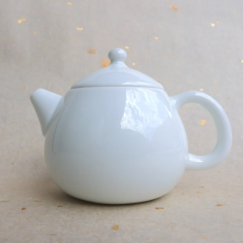 Jingdezhen „Drachenei“ reine weiße Jade-Porzellan-Gongfu-Teekanne 145 ml