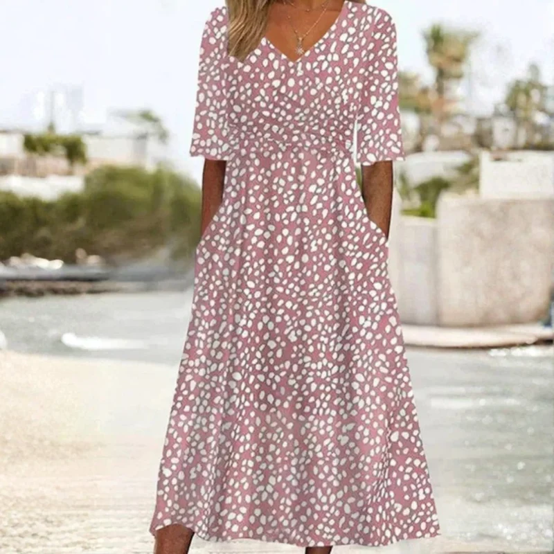 Robe Midi à Pois élégante et Flatteuse pour Femme