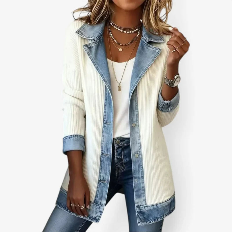 Veste en denim mélangé femme