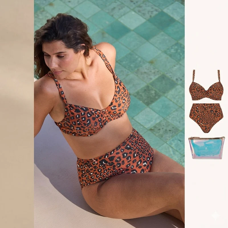 Maillot de bain 2 pièces avec pochette