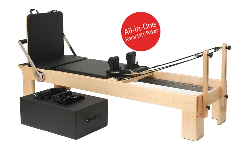 2. Wahl Pilates Reformer Ahorn "Therapeutic Leg" (inkl. Sitting Box und Jump Board) - schwarz