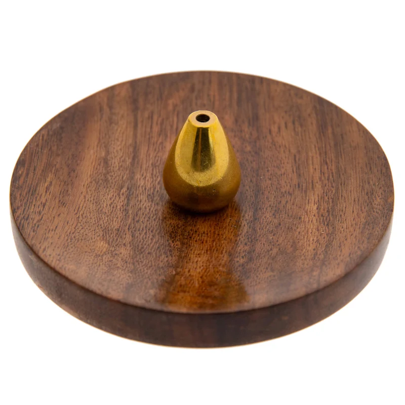 Messinghalter mit Holzschale - Noblesse