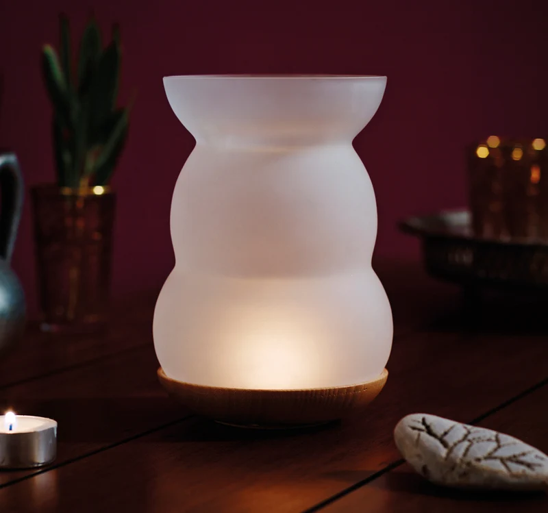 Räucherstövchen aus Glas - Blume des Lebens