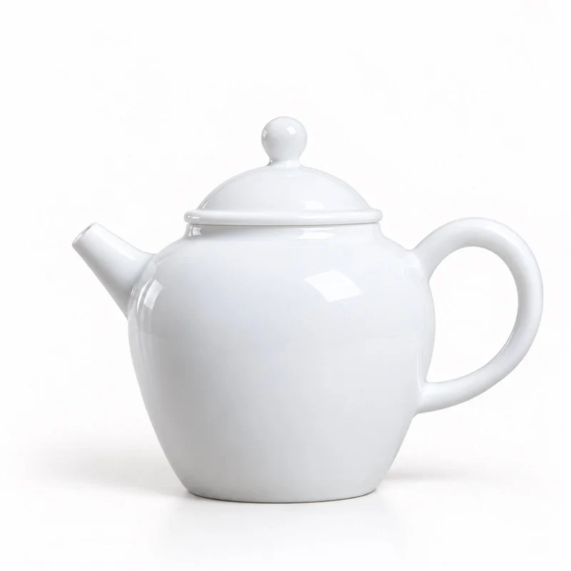 Jingdezhen „Wan Bi“ Gongfu-Teekanne aus reinem weißem Jade-Porzellan, 140 ml
