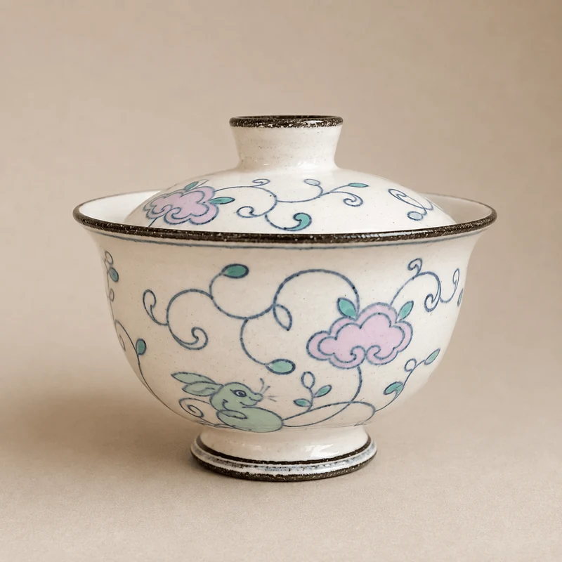 Jingdezhen handbemalter "Mystischer Hase" Gaiwan