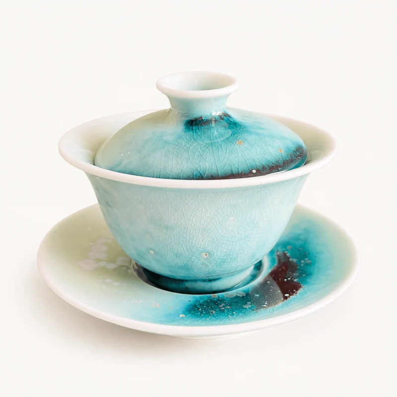 Flaches Riff – Jingdezhen Handgefertigte, ozeanglasierte Gaiwan