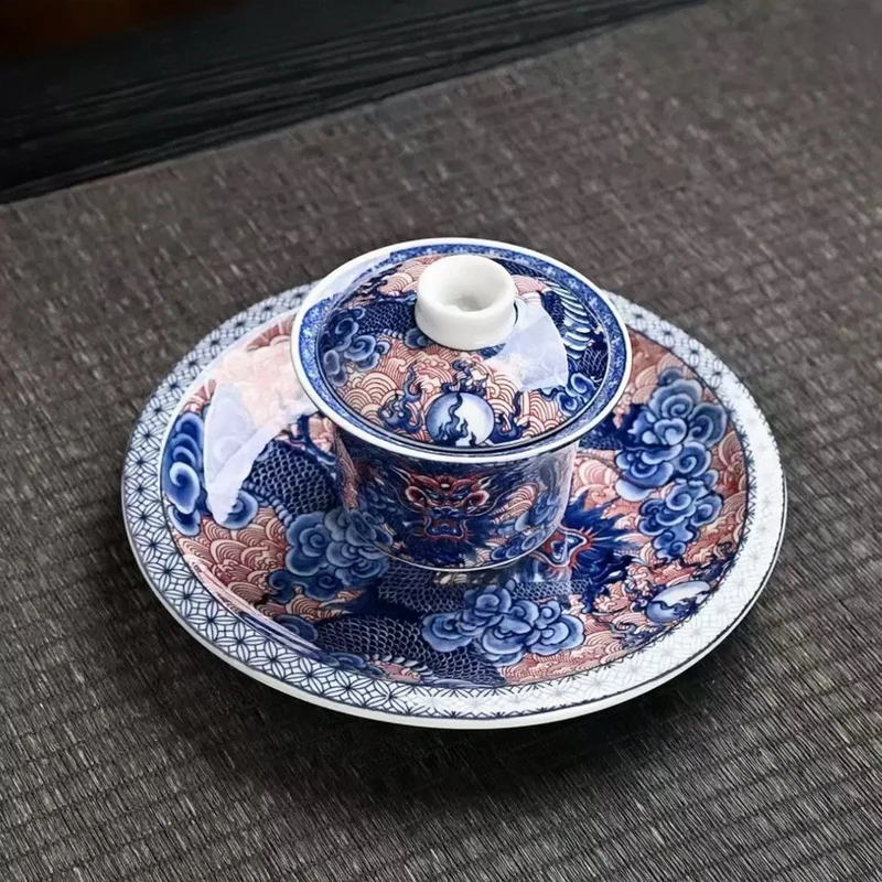 Drachenaufstiegs-Gaiwan mit Präsentationsplatte